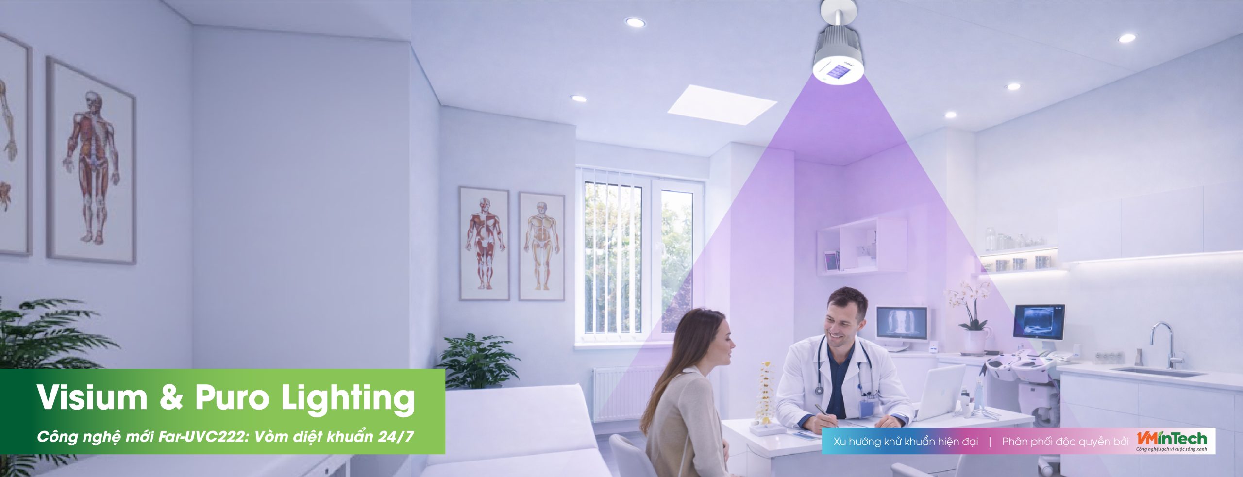 Đèn diệt khuẩn công nghệ mới Far-UVC222 Visium & Puro Lighting
