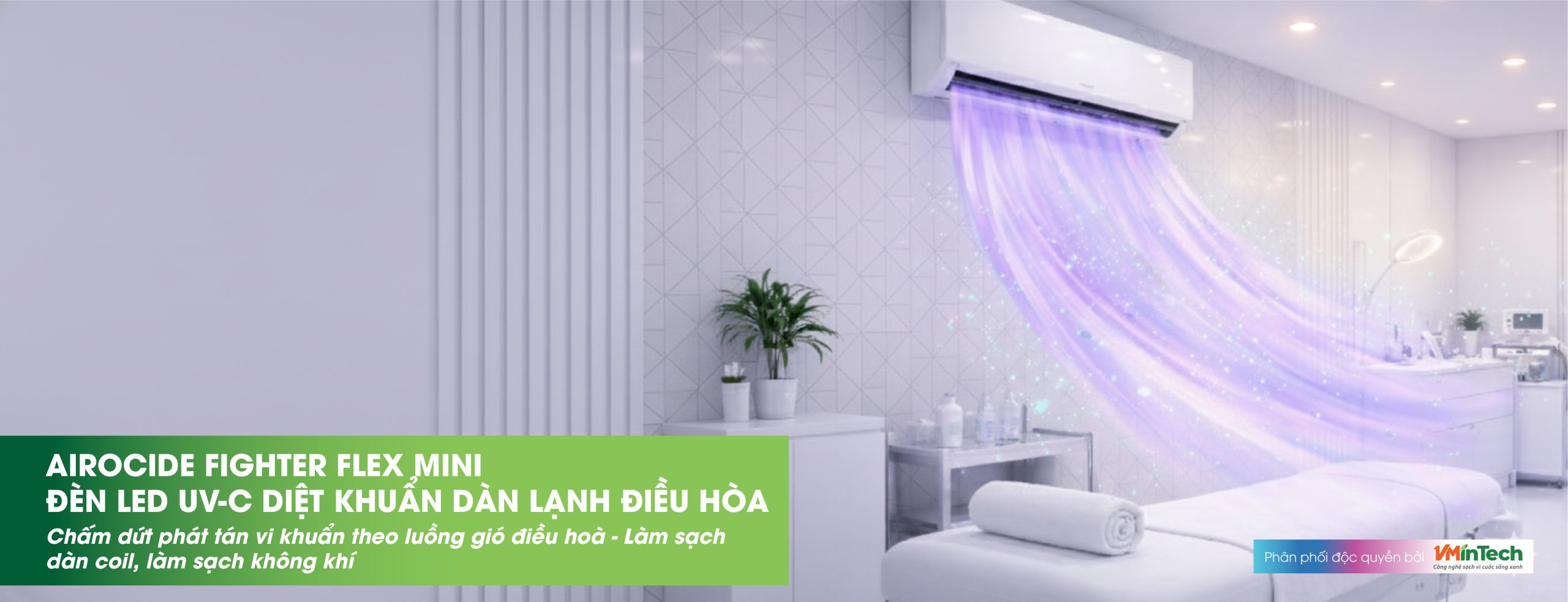Đèn LED UVC diệt khuẩn dàn lạnh điều hoà Airocide Fighter Flex Mini